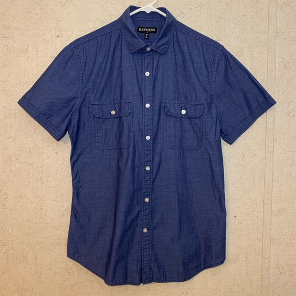 EXPRESS Men’s Short Sleeve Button Down (Cotton) - Picture 3 of 6
